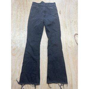 mother jeans black wash straight leg 25